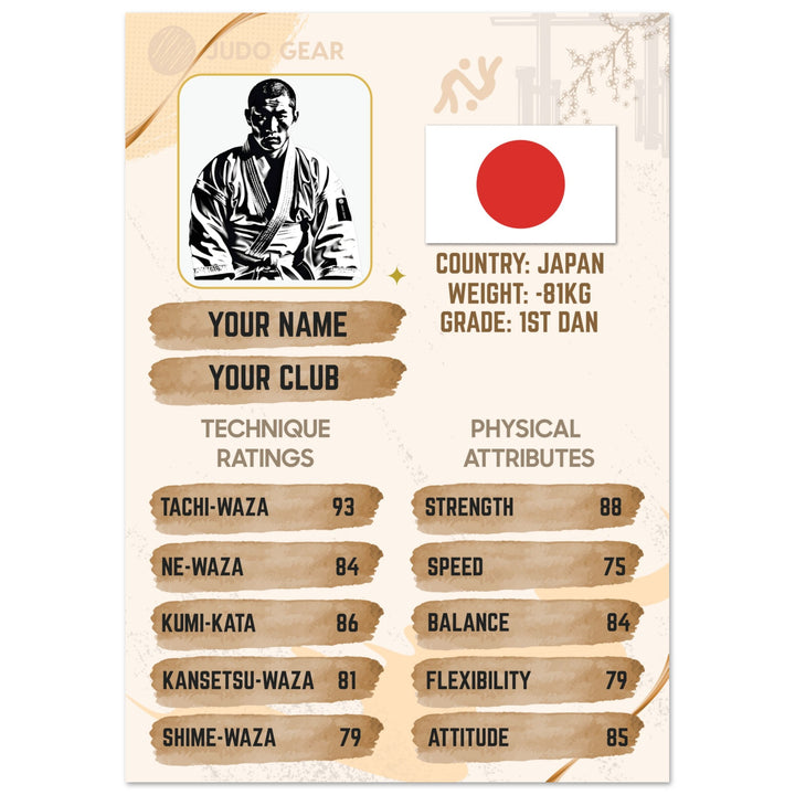 Personalised Judoka Card Premium Semi-Glossy Poster