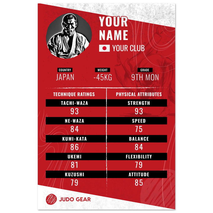 Personalised Junior Judoka Card Foam Print